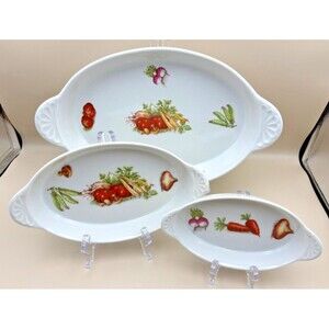 3 VTG Porcelaine a Feu Culinaire CHAMART Au Gratin Dishes Made in France